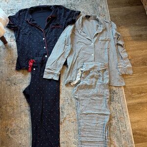 2 Pair J. Crew Pajama sets short and long-sleeve